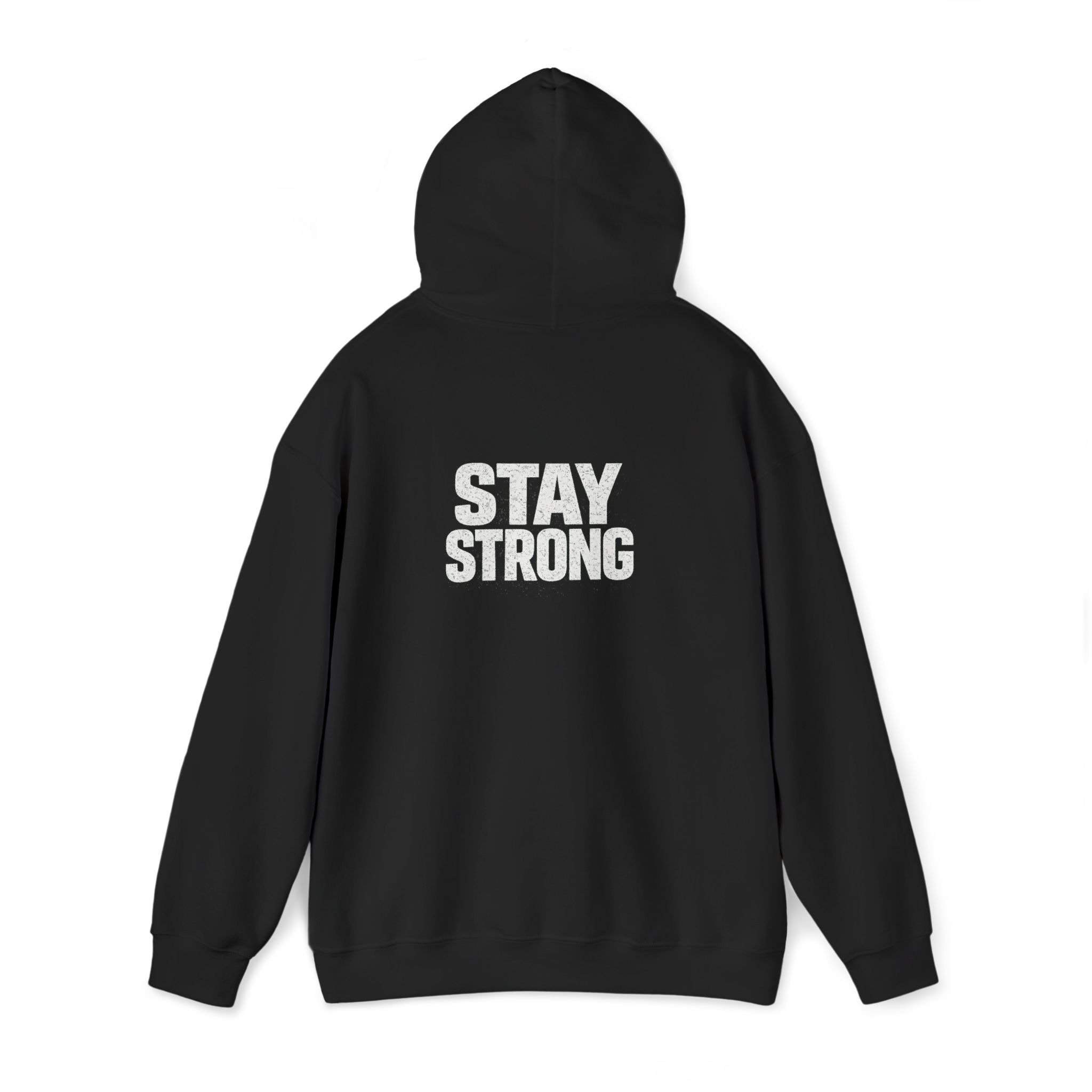 Never Give Up Stay Strong Hoodie – Motivational Black Pullover - Image 2