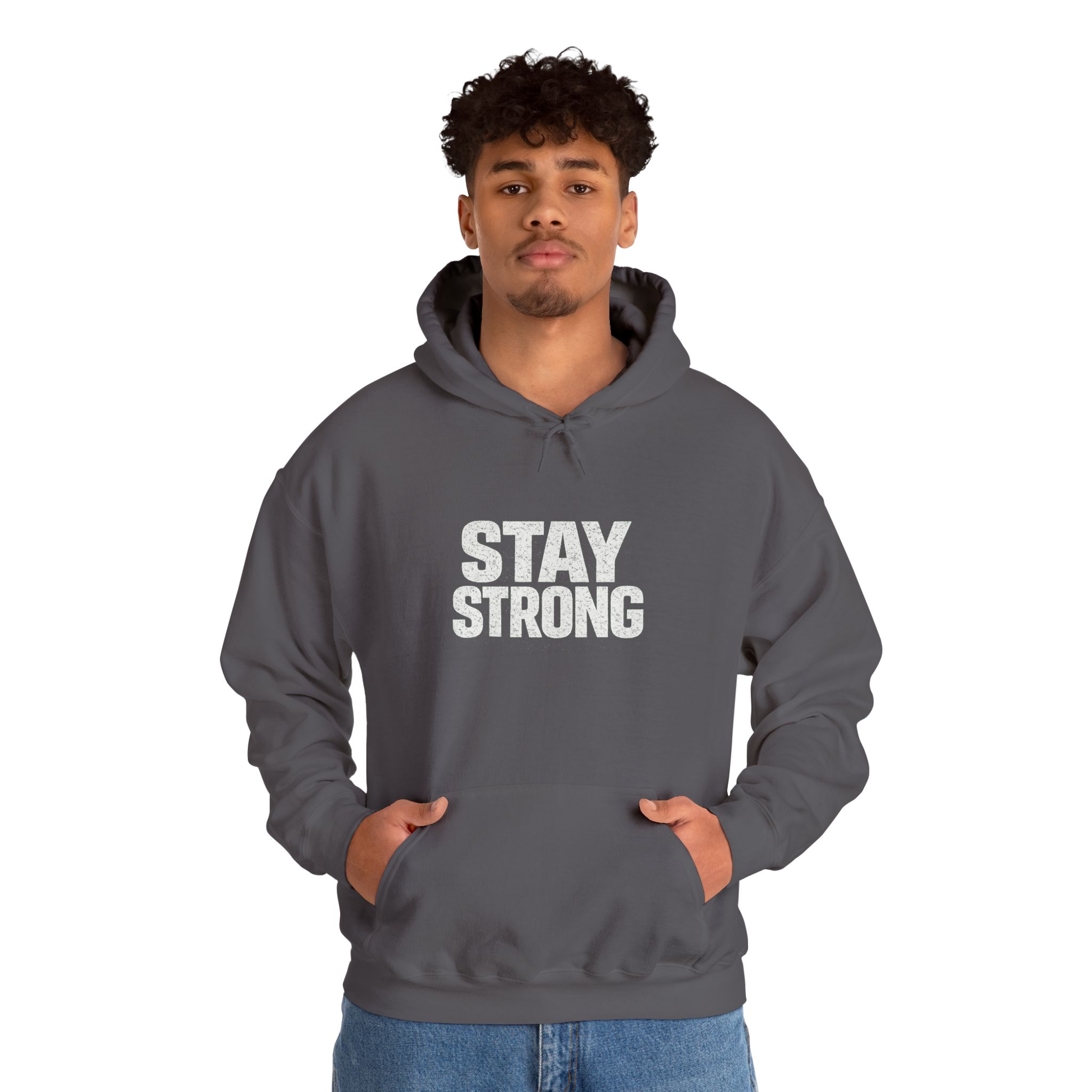 Never Give Up Stay Strong Hoodie – Motivational Black Pullover - Image 15