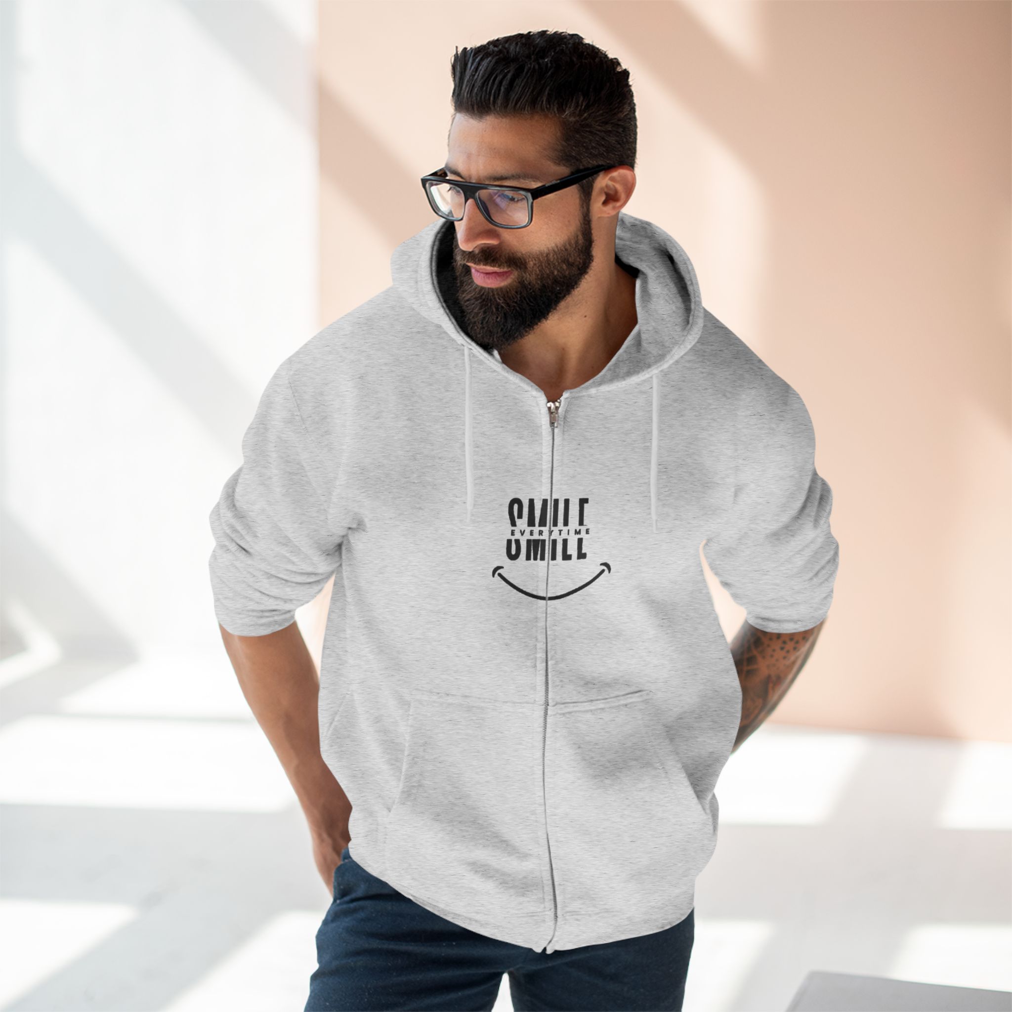 Minimal Blank Classic Zip Hoodie – Everyday Full-Zip Sweatshirt - Image 4