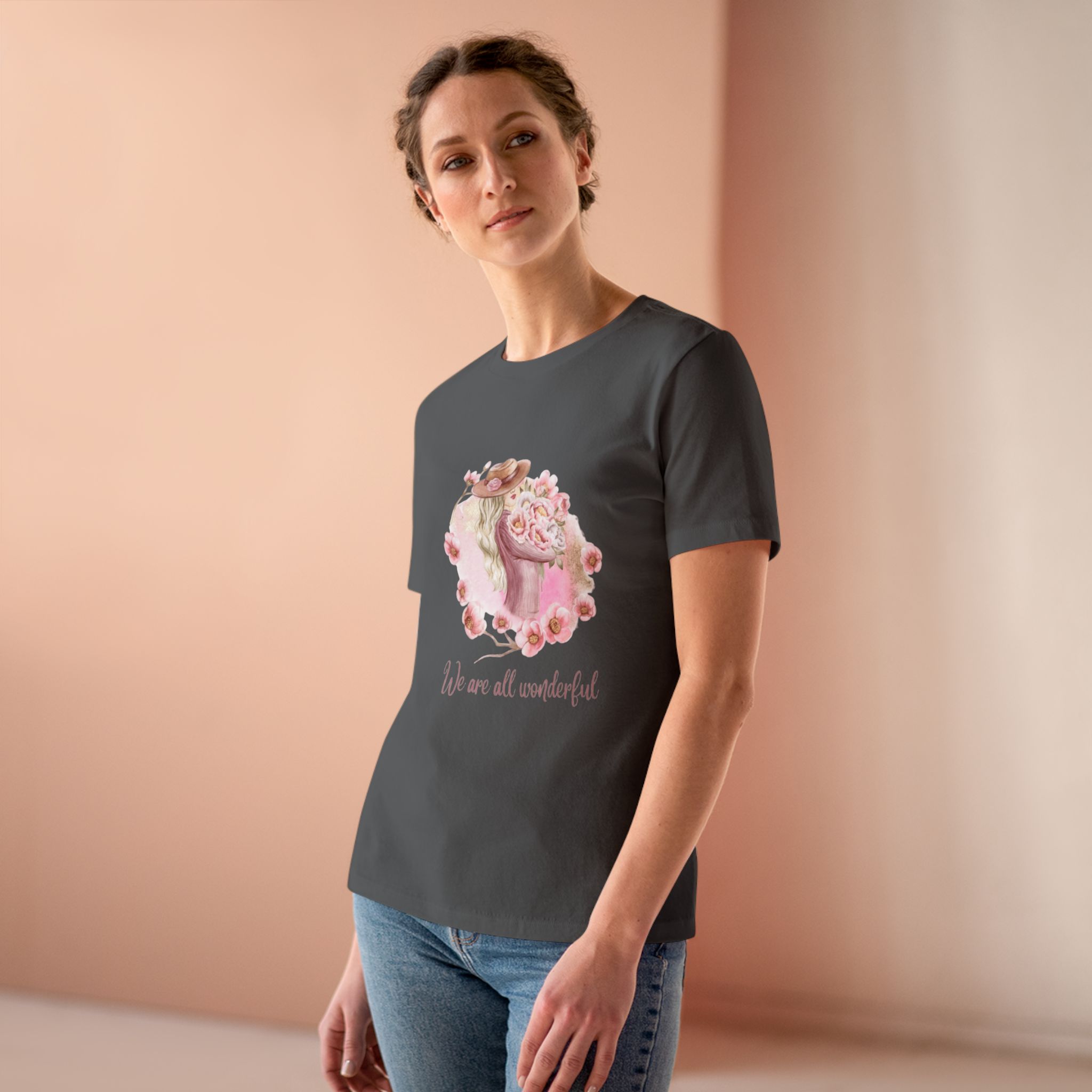 Women’s Floral Tee – We Are All Wonderful Shirt - Image 4