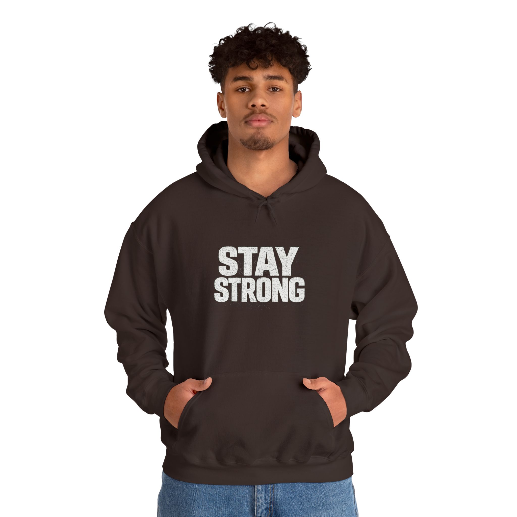 Never Give Up Stay Strong Hoodie – Motivational Black Pullover - Image 9