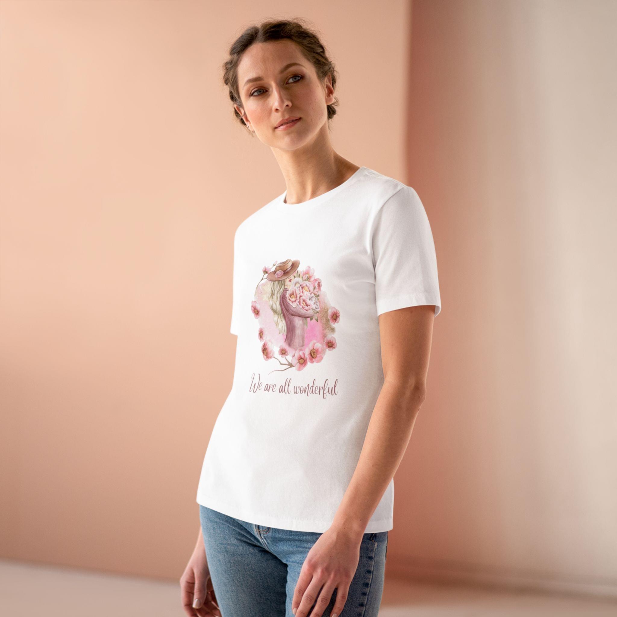 Women’s Floral Tee – We Are All Wonderful Shirt